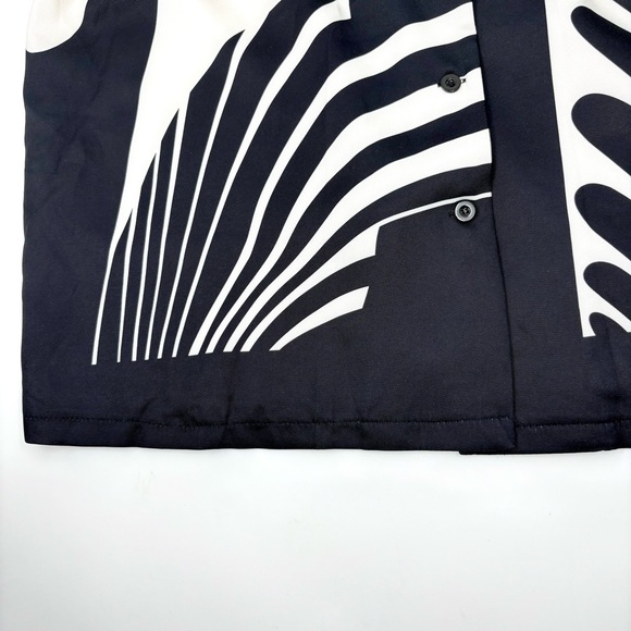 Two Piece Black And Cream Long Sleeve Pantsuit with Abstract Print - Picture 6 of 10